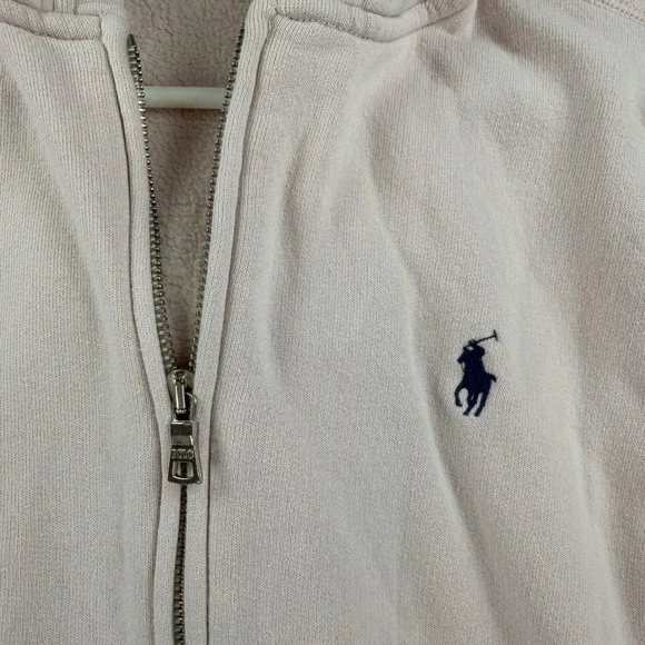 Polo Ralph Lauren Hoodie Sweatshirt Girls Medium Pink Full Zip Fleece Pony - Picture 5 of 10